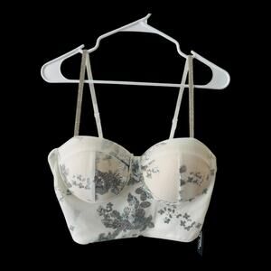 Haute Monde White Sequin Bustier Top - Medium NWT